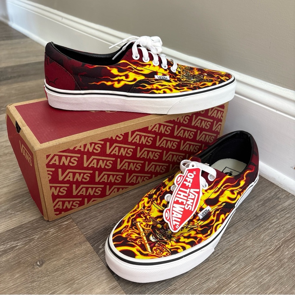 Vans Era Samurai Rising Shoes Sneakers Flames Skulls NWT & Box Men 9/ Woman 10.5